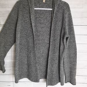 Eileen Fisher Black/Grey Hooded Sweater
